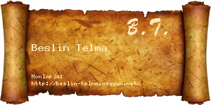 Beslin Telma névjegykártya